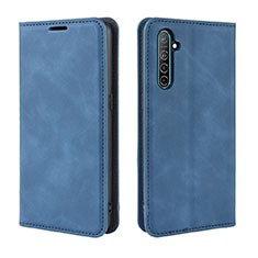 Custodia Portafoglio In Pelle Cover con Supporto L08 per Realme XT Blu