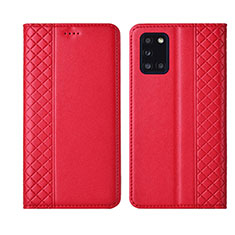 Custodia Portafoglio In Pelle Cover con Supporto L08 per Samsung Galaxy A31 Rosso
