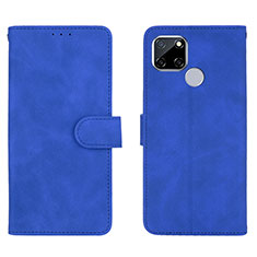 Custodia Portafoglio In Pelle Cover con Supporto L08Z per Realme C25 Blu