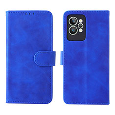 Custodia Portafoglio In Pelle Cover con Supporto L08Z per Realme GT2 Pro 5G Blu