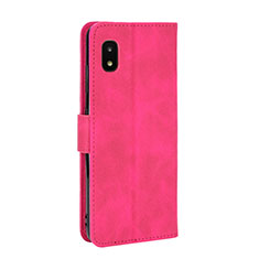 Custodia Portafoglio In Pelle Cover con Supporto L08Z per Samsung Galaxy A21 SC-42A Rosa Caldo