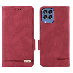 Custodia Portafoglio In Pelle Cover con Supporto L08Z per Samsung Galaxy M33 5G Rosso