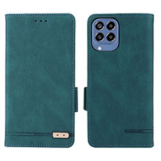 Custodia Portafoglio In Pelle Cover con Supporto L08Z per Samsung Galaxy M33 5G Verde