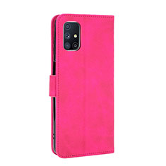 Custodia Portafoglio In Pelle Cover con Supporto L08Z per Samsung Galaxy M51 Rosa Caldo