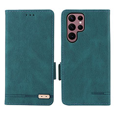 Custodia Portafoglio In Pelle Cover con Supporto L08Z per Samsung Galaxy S24 Ultra 5G Verde