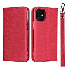 Custodia Portafoglio In Pelle Cover con Supporto L09 per Apple iPhone 12 Mini Rosso