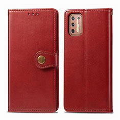 Custodia Portafoglio In Pelle Cover con Supporto L09 per Motorola Moto G9 Plus Rosso