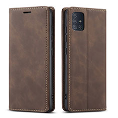 Custodia Portafoglio In Pelle Cover con Supporto L09 per Samsung Galaxy A51 5G Marrone