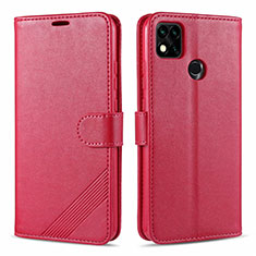 Custodia Portafoglio In Pelle Cover con Supporto L09 per Xiaomi Redmi 9C Rosso