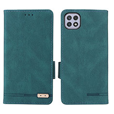 Custodia Portafoglio In Pelle Cover con Supporto L09Z per Samsung Galaxy F42 5G Verde