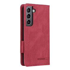 Custodia Portafoglio In Pelle Cover con Supporto L09Z per Samsung Galaxy S21 5G Rosso