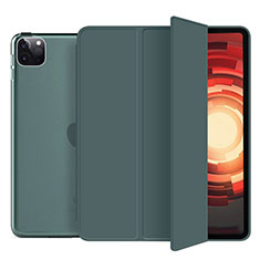 Custodia Portafoglio In Pelle Cover con Supporto L10 per Apple iPad Pro 12.9 (2020) Verde