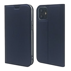 Custodia Portafoglio In Pelle Cover con Supporto L10 per Apple iPhone 12 Mini Blu Notte