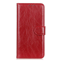 Custodia Portafoglio In Pelle Cover con Supporto L10 per Motorola Moto One Fusion Plus Rosso