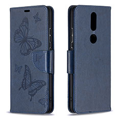 Custodia Portafoglio In Pelle Cover con Supporto L10 per Nokia 2.4 Blu