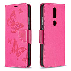 Custodia Portafoglio In Pelle Cover con Supporto L10 per Nokia 2.4 Rosa Caldo