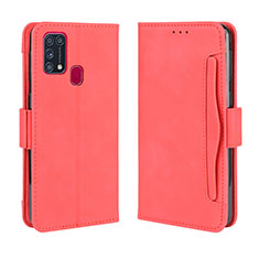 Custodia Portafoglio In Pelle Cover con Supporto L10 per Samsung Galaxy M21s Rosso