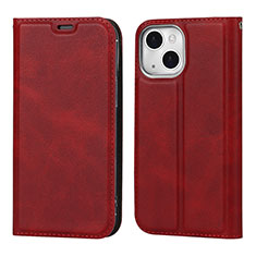 Custodia Portafoglio In Pelle Cover con Supporto L11 per Apple iPhone 13 Mini Rosso