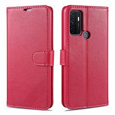 Custodia Portafoglio In Pelle Cover con Supporto L11 per Oppo A33 Rosso