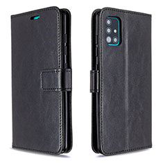 Custodia Portafoglio In Pelle Cover con Supporto L11 per Samsung Galaxy A51 5G Nero