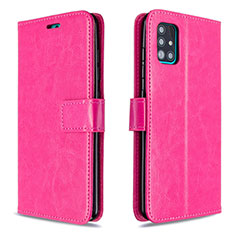 Custodia Portafoglio In Pelle Cover con Supporto L11 per Samsung Galaxy A51 5G Rosa Caldo