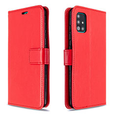 Custodia Portafoglio In Pelle Cover con Supporto L11 per Samsung Galaxy A51 5G Rosso