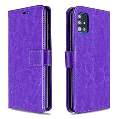 Custodia Portafoglio In Pelle Cover con Supporto L11 per Samsung Galaxy A51 5G Viola