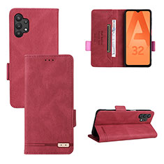 Custodia Portafoglio In Pelle Cover con Supporto L11Z per Samsung Galaxy A32 5G Rosso