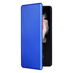 Custodia Portafoglio In Pelle Cover con Supporto L11Z per Samsung Galaxy Z Fold4 5G Blu