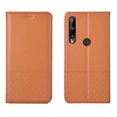 Custodia Portafoglio In Pelle Cover con Supporto L12 per Huawei Honor 9C Arancione