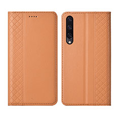 Custodia Portafoglio In Pelle Cover con Supporto L12 per Huawei P Smart Pro (2019) Arancione