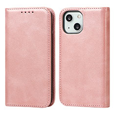 Custodia Portafoglio In Pelle Cover con Supporto L14 per Apple iPhone 13 Oro Rosa