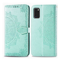Custodia Portafoglio In Pelle Cover con Supporto L14 per Samsung Galaxy A41 Verde