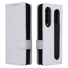 Custodia Portafoglio In Pelle Cover con Supporto L14Z per Samsung Galaxy Z Fold4 5G Bianco