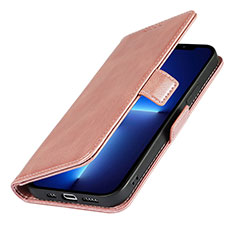 Custodia Portafoglio In Pelle Cover con Supporto L15 per Apple iPhone 13 Oro Rosa