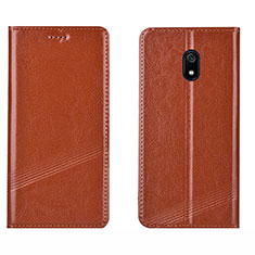 Custodia Portafoglio In Pelle Cover con Supporto L15 per Xiaomi Redmi 8A Arancione