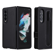 Custodia Portafoglio In Pelle Cover con Supporto L15Z per Samsung Galaxy Z Fold3 5G Nero