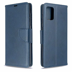 Custodia Portafoglio In Pelle Cover con Supporto L16 per Samsung Galaxy A71 5G Blu