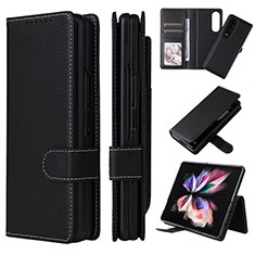 Custodia Portafoglio In Pelle Cover con Supporto L17Z per Samsung Galaxy Z Fold3 5G Nero
