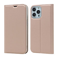 Custodia Portafoglio In Pelle Cover con Supporto L18 per Apple iPhone 14 Pro Oro Rosa