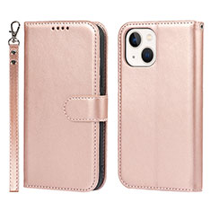 Custodia Portafoglio In Pelle Cover con Supporto L19 per Apple iPhone 13 Oro Rosa