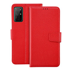 Custodia Portafoglio In Pelle Cover con Supporto L19 per Huawei Honor 30S Rosso