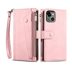 Custodia Portafoglio In Pelle Cover con Supporto L20 per Apple iPhone 14 Oro Rosa
