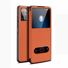 Custodia Portafoglio In Pelle Cover con Supporto L21 per Huawei Honor 30S Arancione
