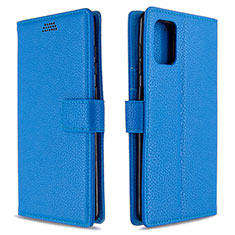 Custodia Portafoglio In Pelle Cover con Supporto L22 per Samsung Galaxy A71 5G Blu