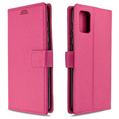 Custodia Portafoglio In Pelle Cover con Supporto L22 per Samsung Galaxy A71 5G Rosa Caldo