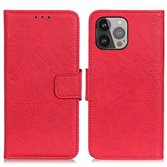 Custodia Portafoglio In Pelle Cover con Supporto L27 per Apple iPhone 14 Pro Max Rosso