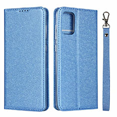 Custodia Portafoglio In Pelle Cover con Supporto L27 per Samsung Galaxy A71 5G Cielo Blu
