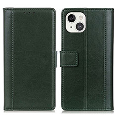 Custodia Portafoglio In Pelle Cover con Supporto L28 per Apple iPhone 13 Verde