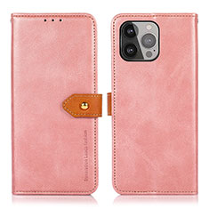 Custodia Portafoglio In Pelle Cover con Supporto L29 per Apple iPhone 14 Pro Oro Rosa